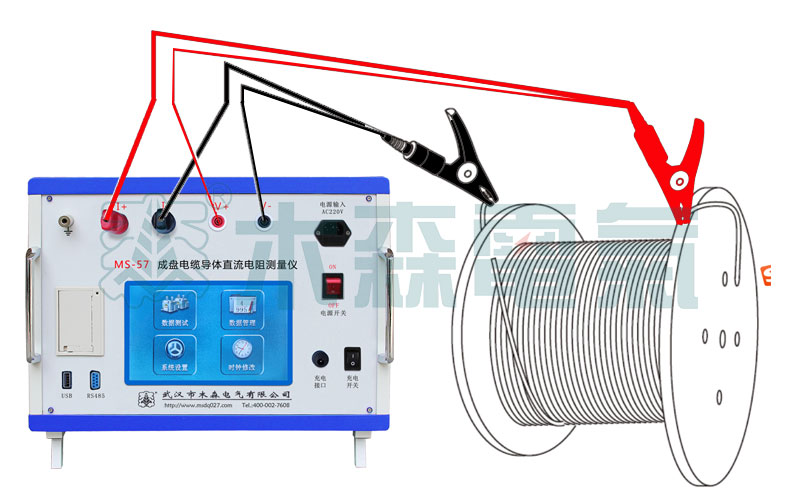 MS57成盤(pán)電纜導(dǎo)體直流電阻測(cè)量接線圖